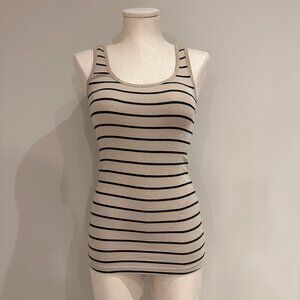 Cynthia Rowley Tank Top Beige Womens Size M Striped